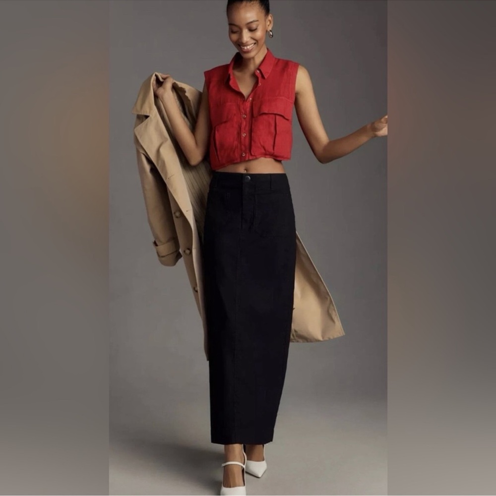 Anthropologie Maeve The Colette Maxi Skirt Black XS